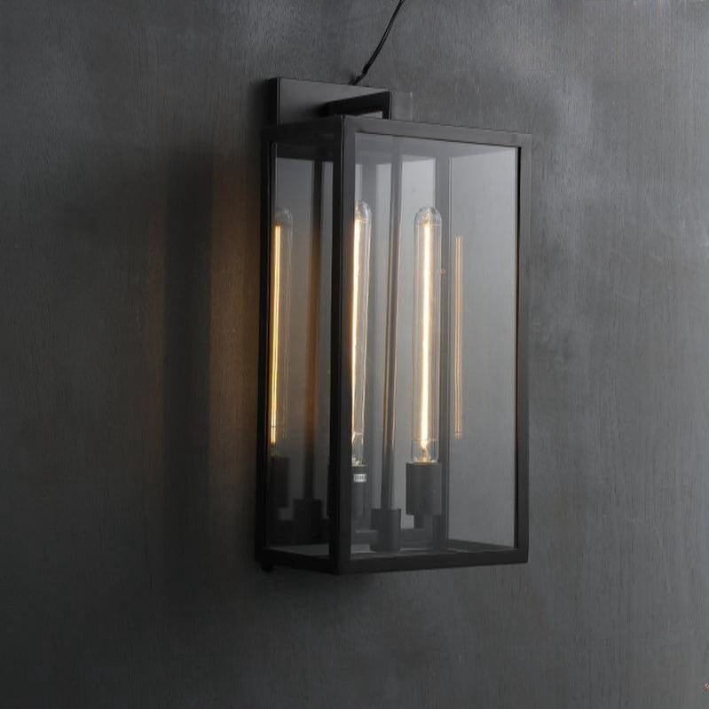 Bauros Outdoor Square Lantern Wall Sconce 28" - GILDLAMPS