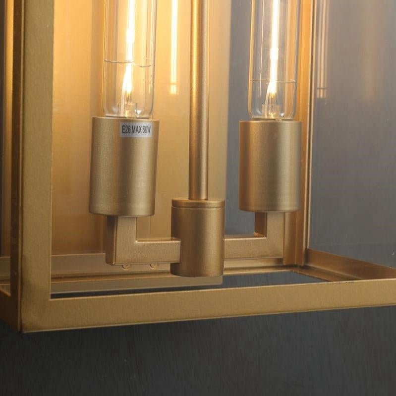 Bauros Outdoor Square Lantern Wall Sconce 28" - GILDLAMPS