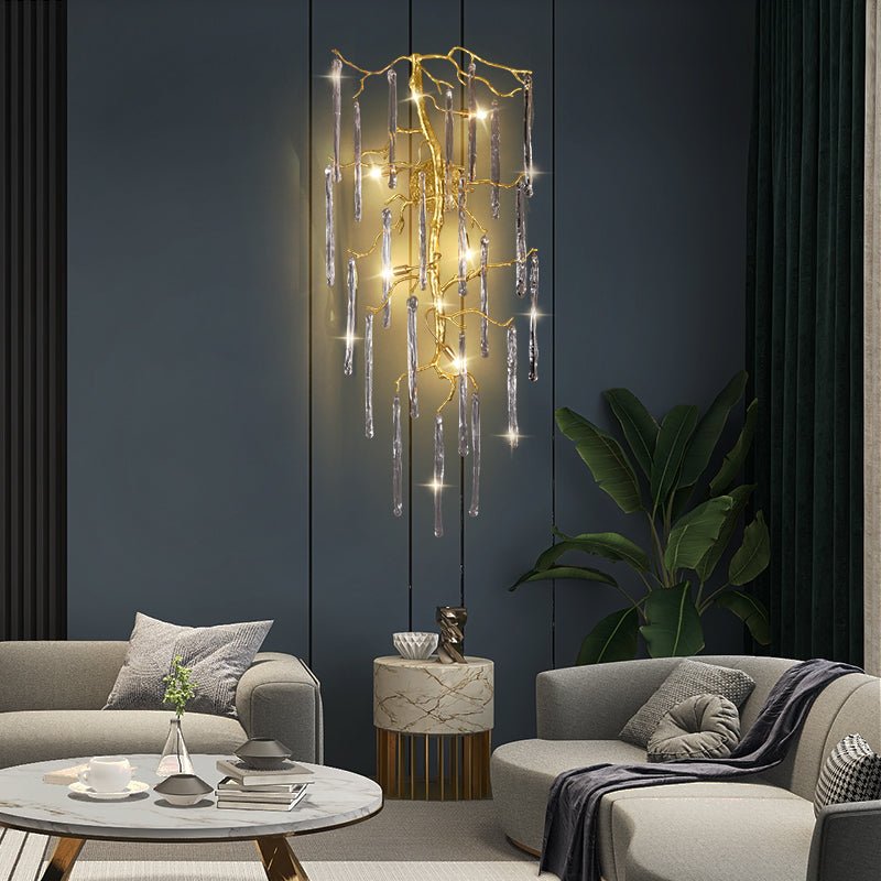 Beathe Light Crystal Branch Wall Sconce - GILDLAMPS