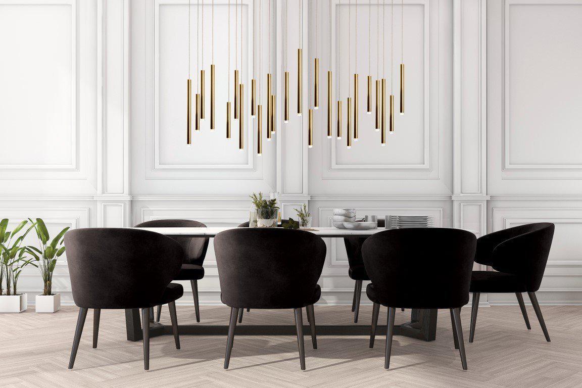 Bellini Rectangular Tri-Tone Tubular Pendant Light Chandelier - GILDLAMPS