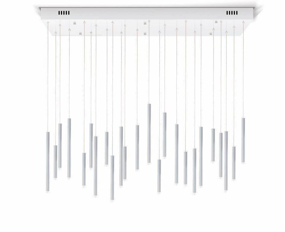 Bellini Rectangular Tri-Tone Tubular Pendant Light Chandelier - GILDLAMPS
