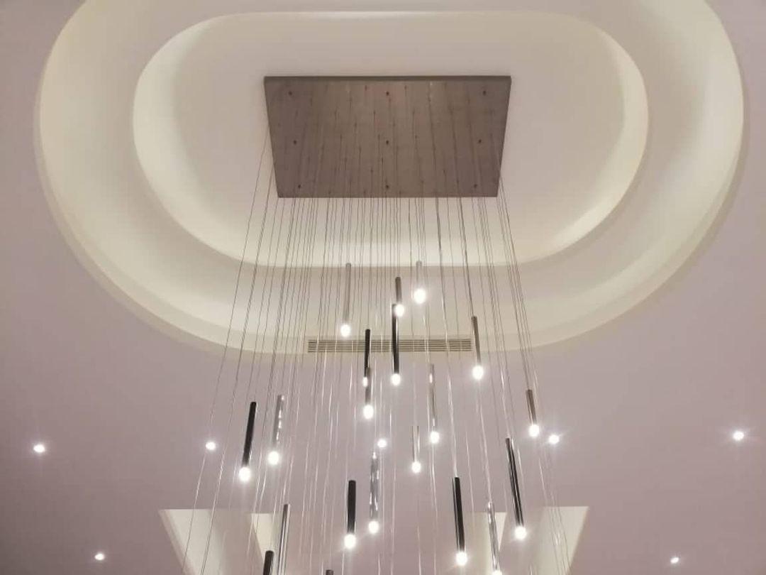 Bellini Rectangular Tri-Tone Tubular Pendant Light Chandelier - GILDLAMPS