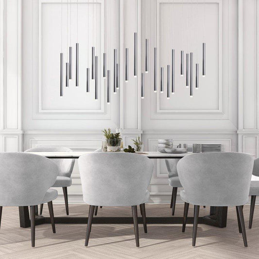 Bellini Rectangular Tubular Pendant Light Chandelier - GILDLAMPS