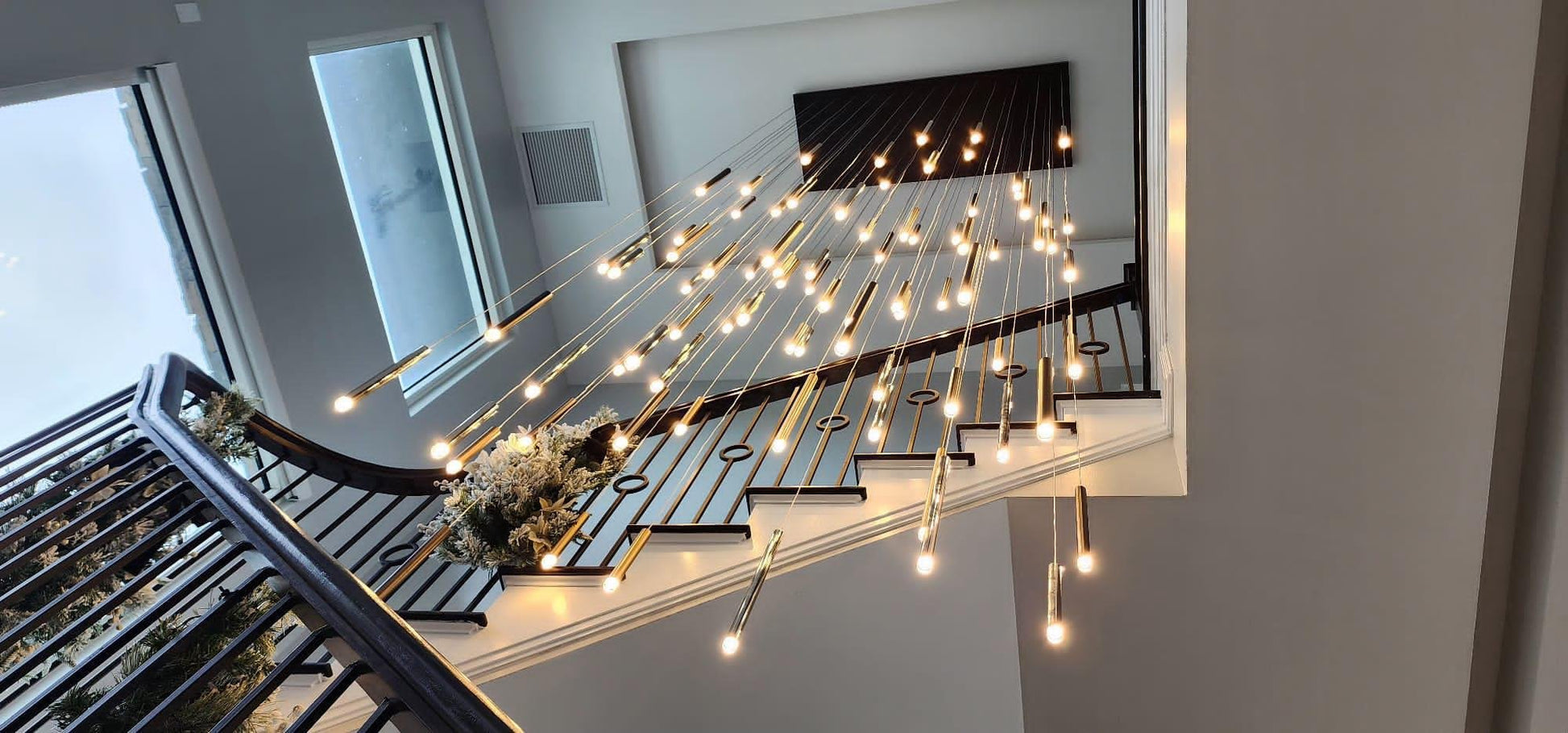 Bellini Rectangular Tubular Pendant Light Chandelier - GILDLAMPS