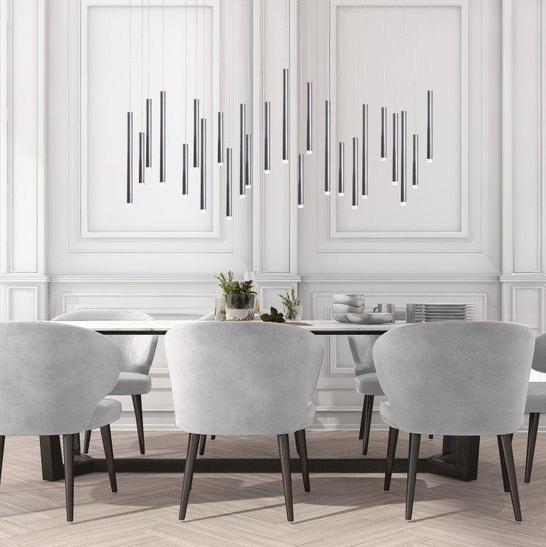 Bellini Rectangular Tubular Pendant Light Chandelier - GILDLAMPS