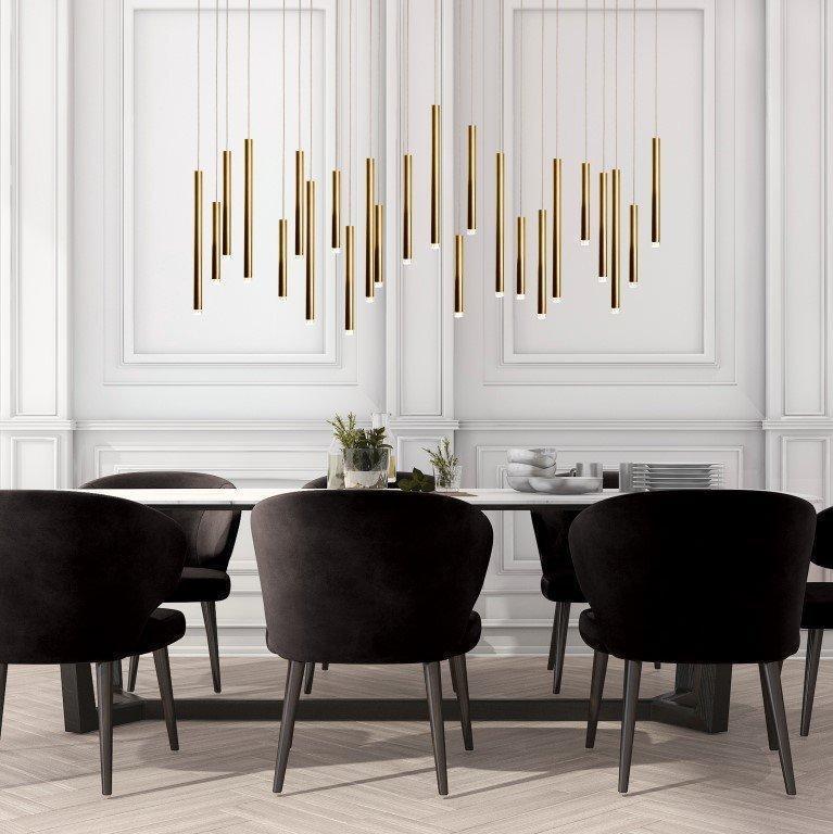 Bellini Rectangular Tubular Pendant Light Chandelier - GILDLAMPS