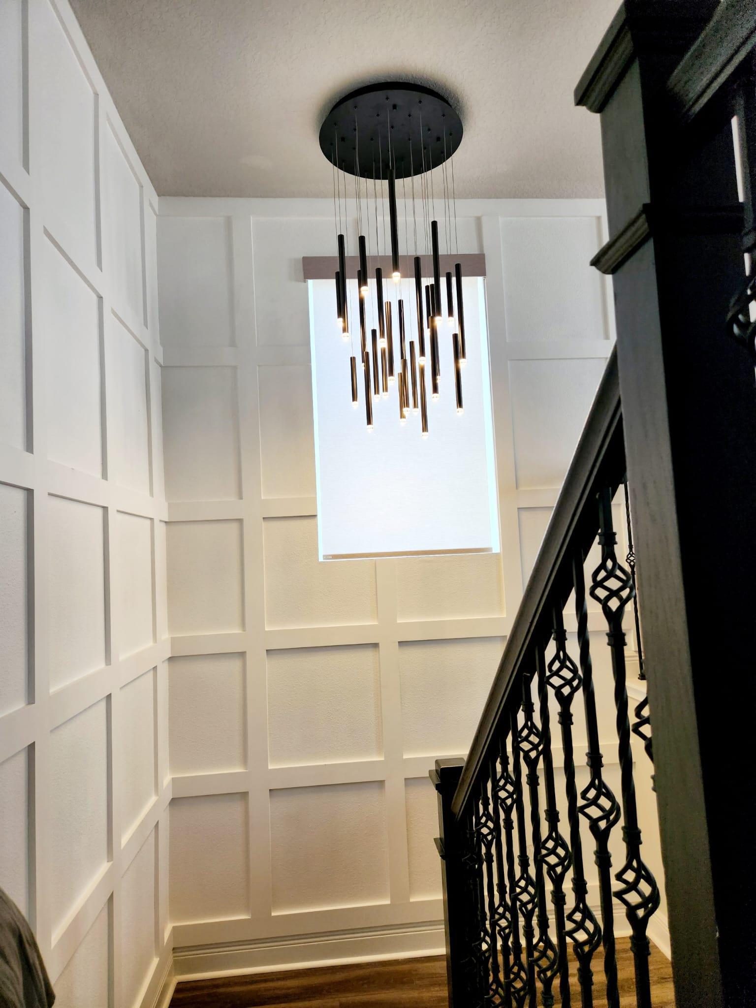 Bellini Round Metal Tubular Pendant Light Chandelier - GILDLAMPS