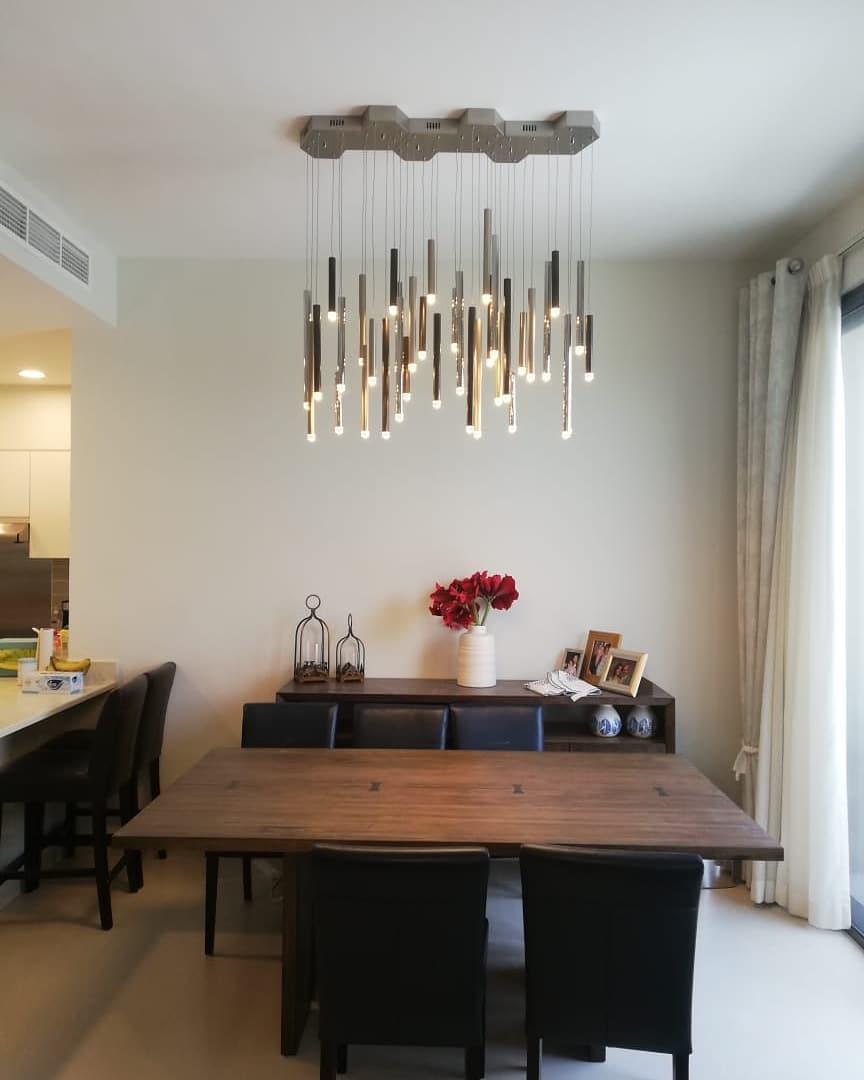 Bellini Round Metal Tubular Pendant Light Chandelier - GILDLAMPS