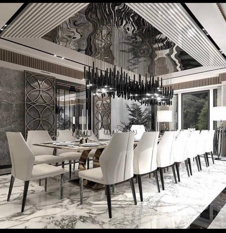 Bellini Round Metal Tubular Pendant Light Chandelier - GILDLAMPS