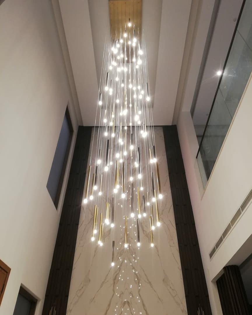 Bellini Round Two-Tone Tubular Pendant Light Chandelier - GILDLAMPS