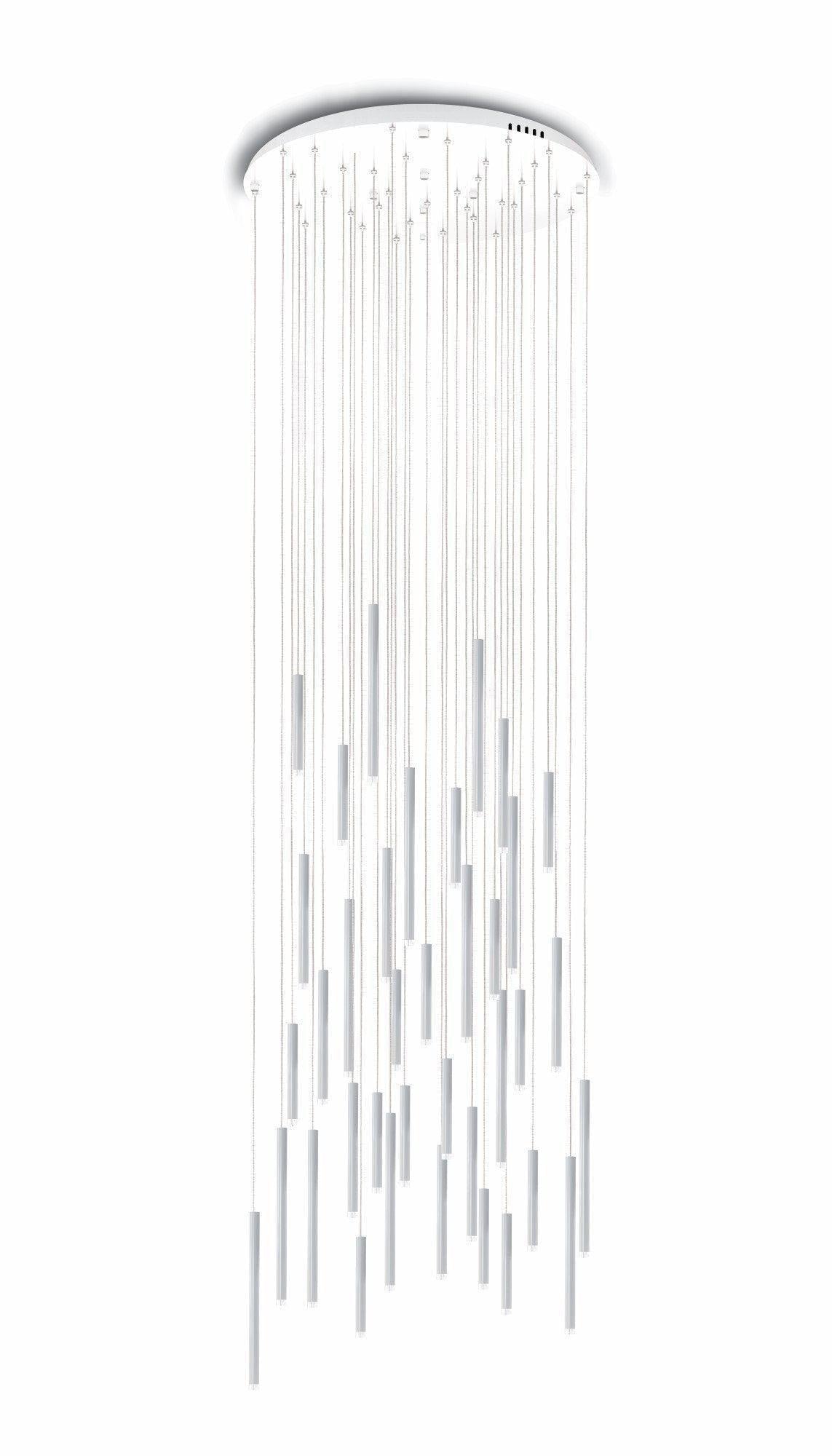 Bellini Round Two-Tone Tubular Pendant Light Chandelier - GILDLAMPS