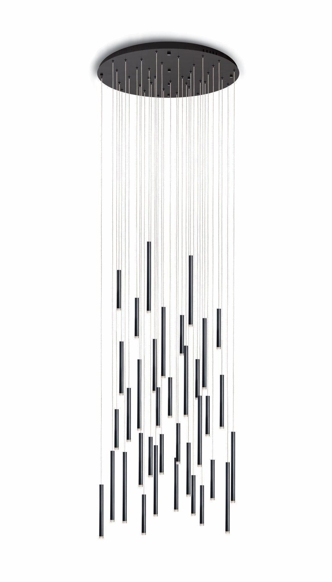 Bellini Round Two-Tone Tubular Pendant Light Chandelier - GILDLAMPS