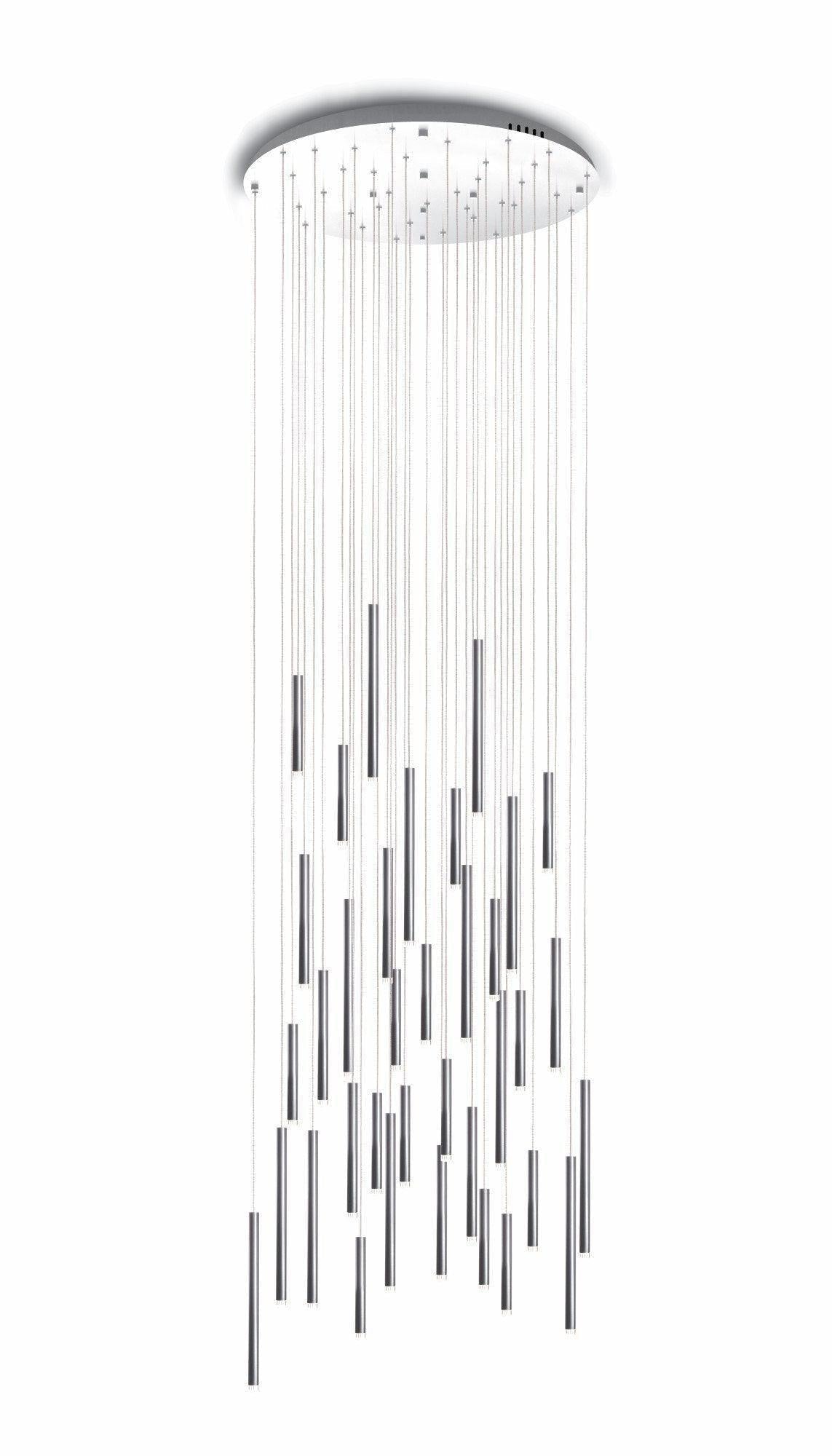 Bellini Round Two-Tone Tubular Pendant Light Chandelier - GILDLAMPS