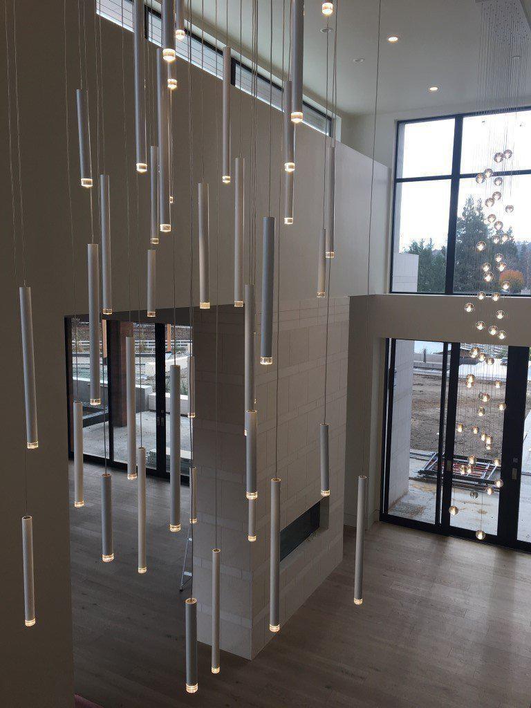 Bellini Square Tri-Tone Tubular Pendant Light Chandelier - GILDLAMPS