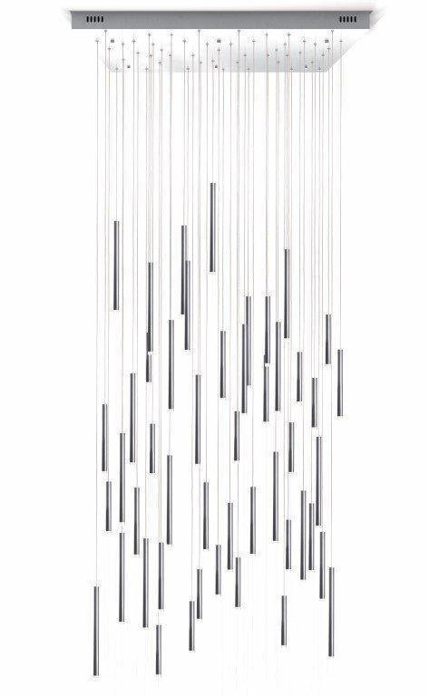 Bellini Square Tri-Tone Tubular Pendant Light Chandelier - GILDLAMPS
