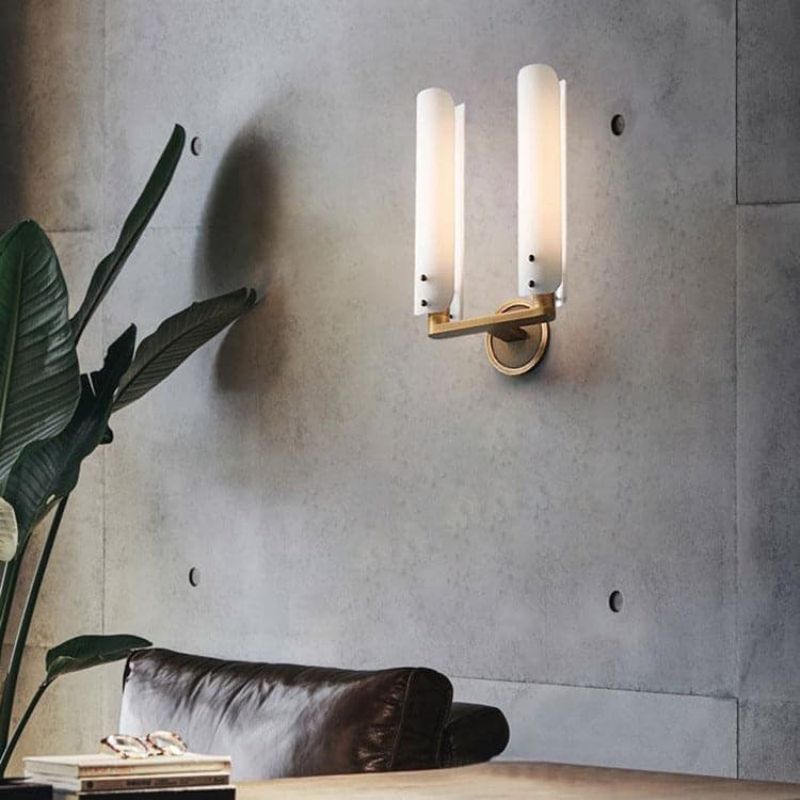Beryl Double White Glass Shard Wall Light - GILDLAMPS