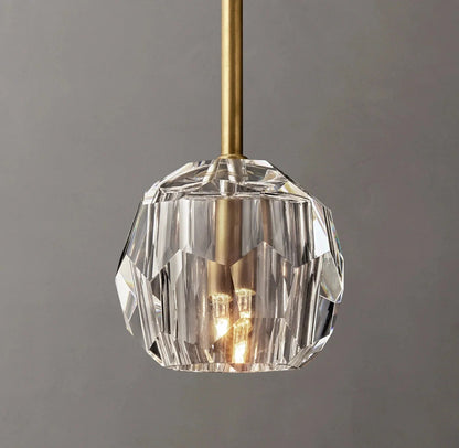 Beula De Clear Cristal Glass Rod Pendant - GILDLAMPS