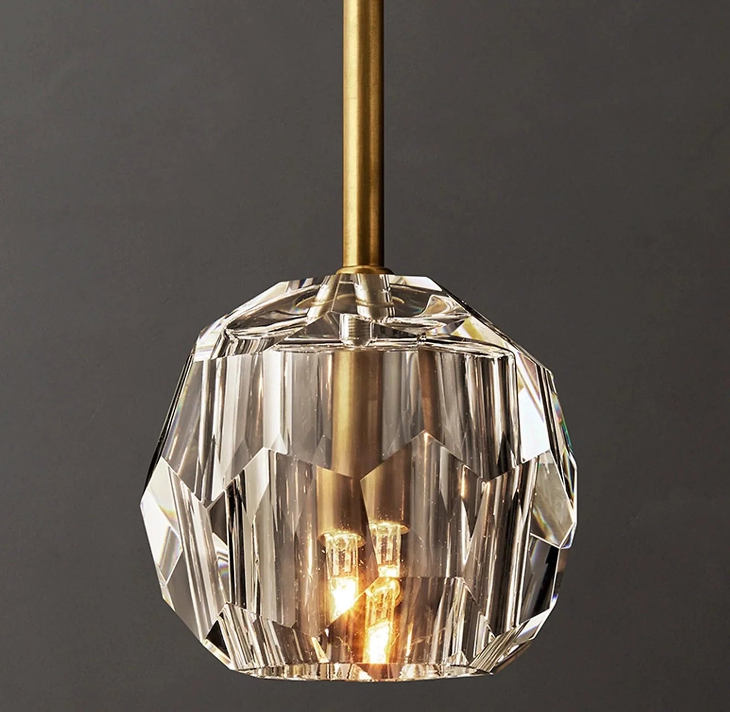 Beula De Clear Cristal Glass Rod Pendant - GILDLAMPS