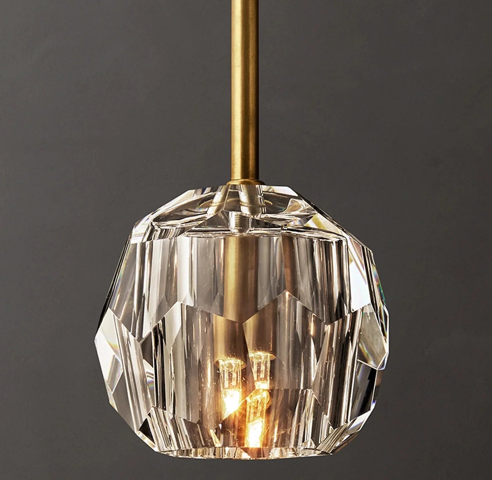 Beula De Clear Cristal Glass Rod Pendant - GILDLAMPS
