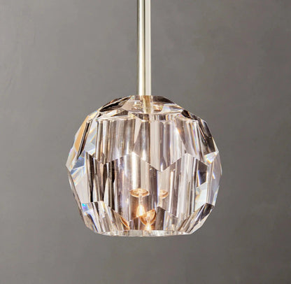 Beula De Clear Cristal Glass Rod Pendant - GILDLAMPS