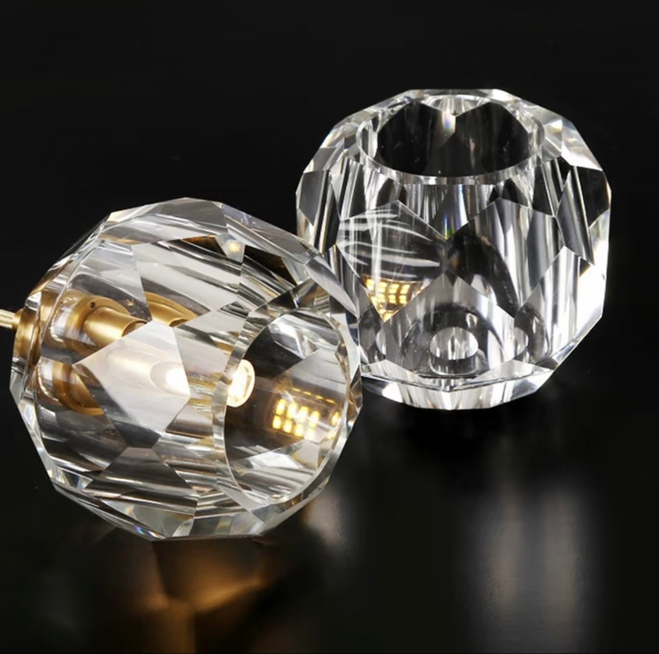 Beula De Clear Cristal Glass Rod Pendant - GILDLAMPS