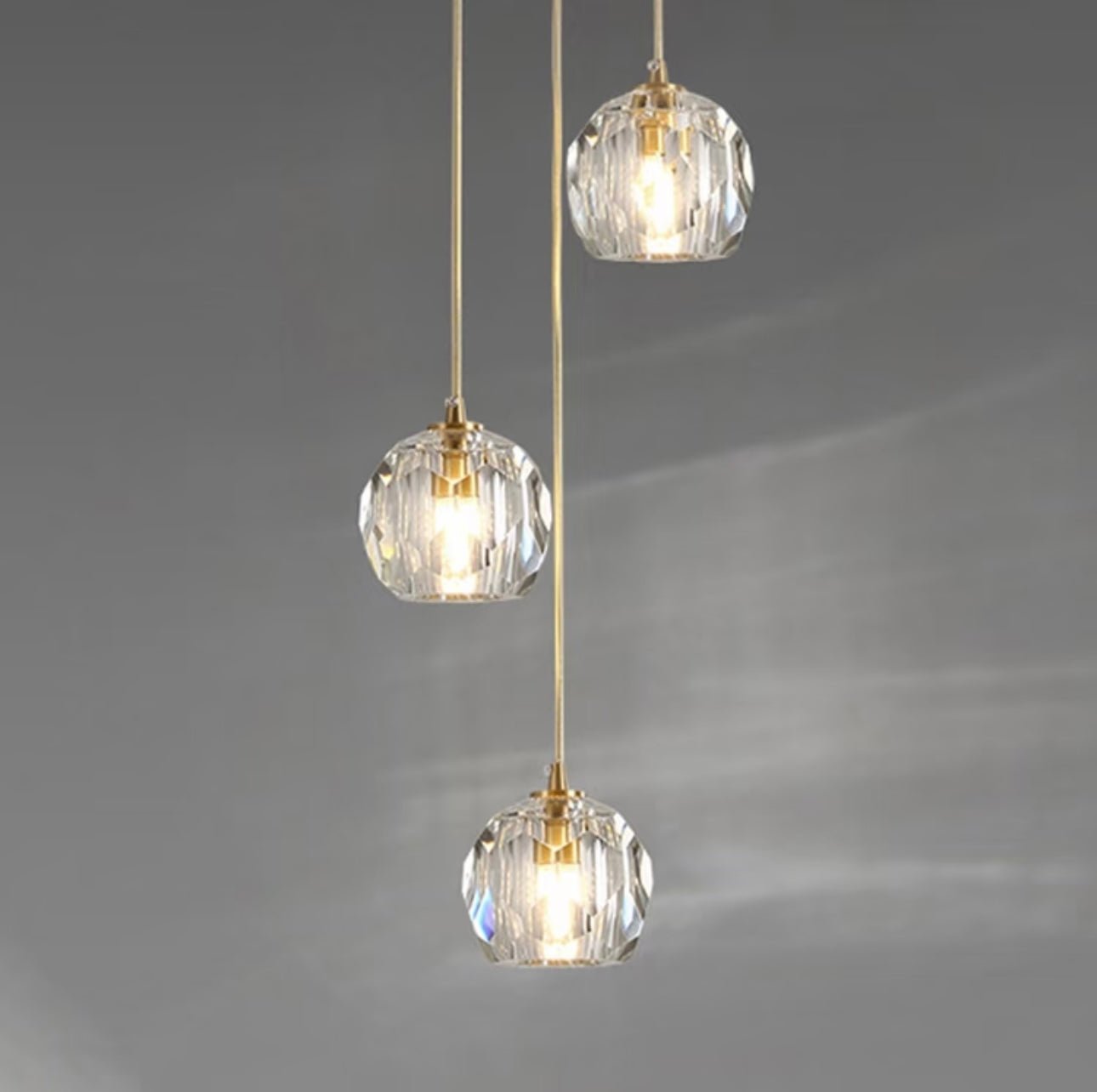 Beula De Clear Cristal Glass Rod Pendant - GILDLAMPS