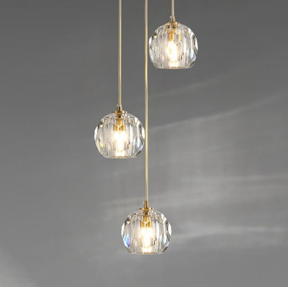 Beula De Clear Cristal Glass Rod Pendant - GILDLAMPS