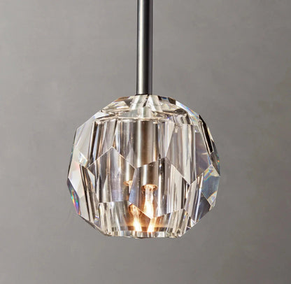 Beula De Clear Cristal Glass Rod Pendant - GILDLAMPS