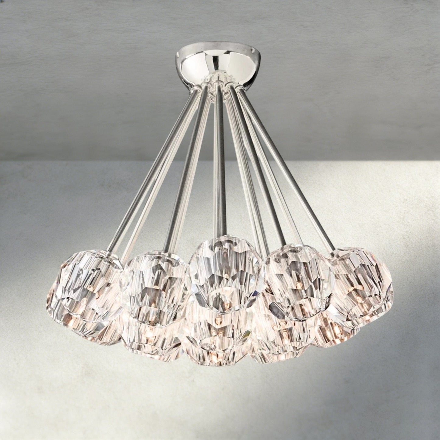 Beula De Clear/ Smoke Cristal Flushmount 24" - GILDLAMPS