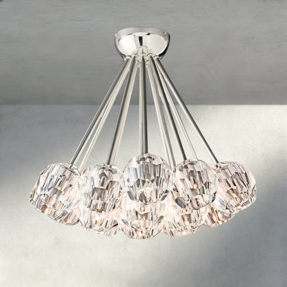 Beula De Clear/ Smoke Cristal Flushmount 24" - GILDLAMPS