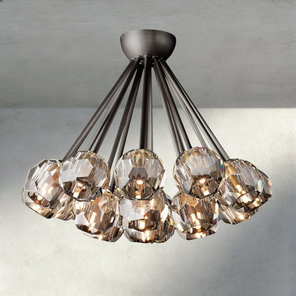 Beula De Clear/ Smoke Cristal Flushmount 24" - GILDLAMPS