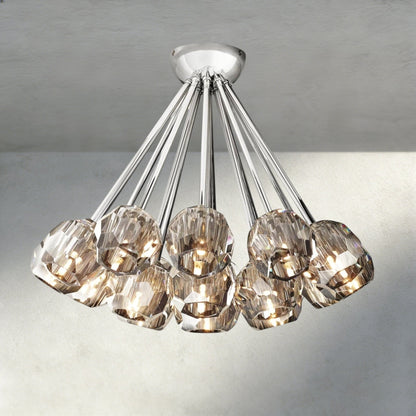Beula De Clear/ Smoke Cristal Flushmount 24" - GILDLAMPS