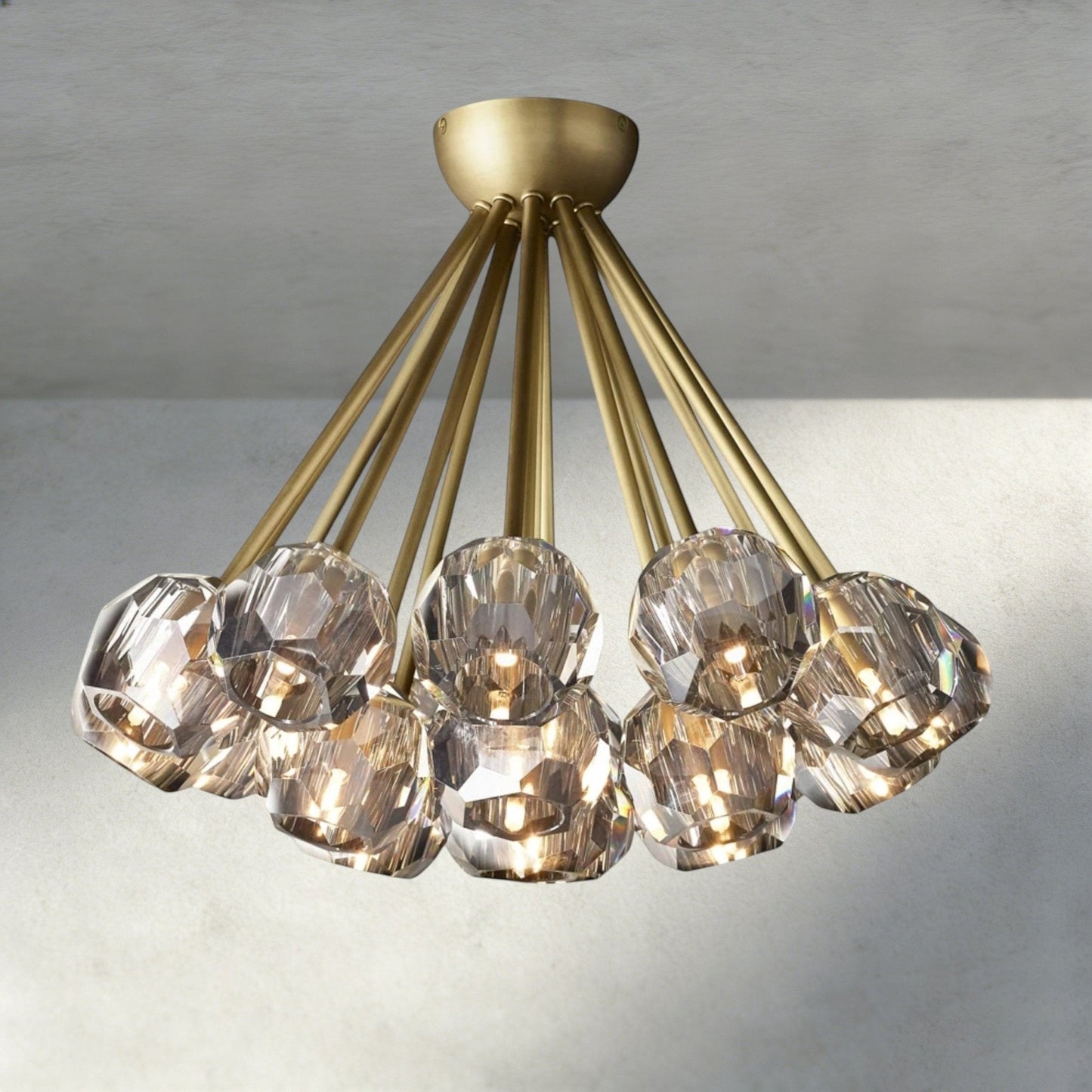Beula De Clear/ Smoke Cristal Flushmount 24" - GILDLAMPS