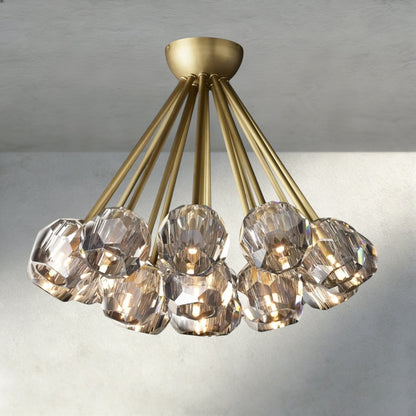 Beula De Clear/ Smoke Cristal Flushmount 24" - GILDLAMPS