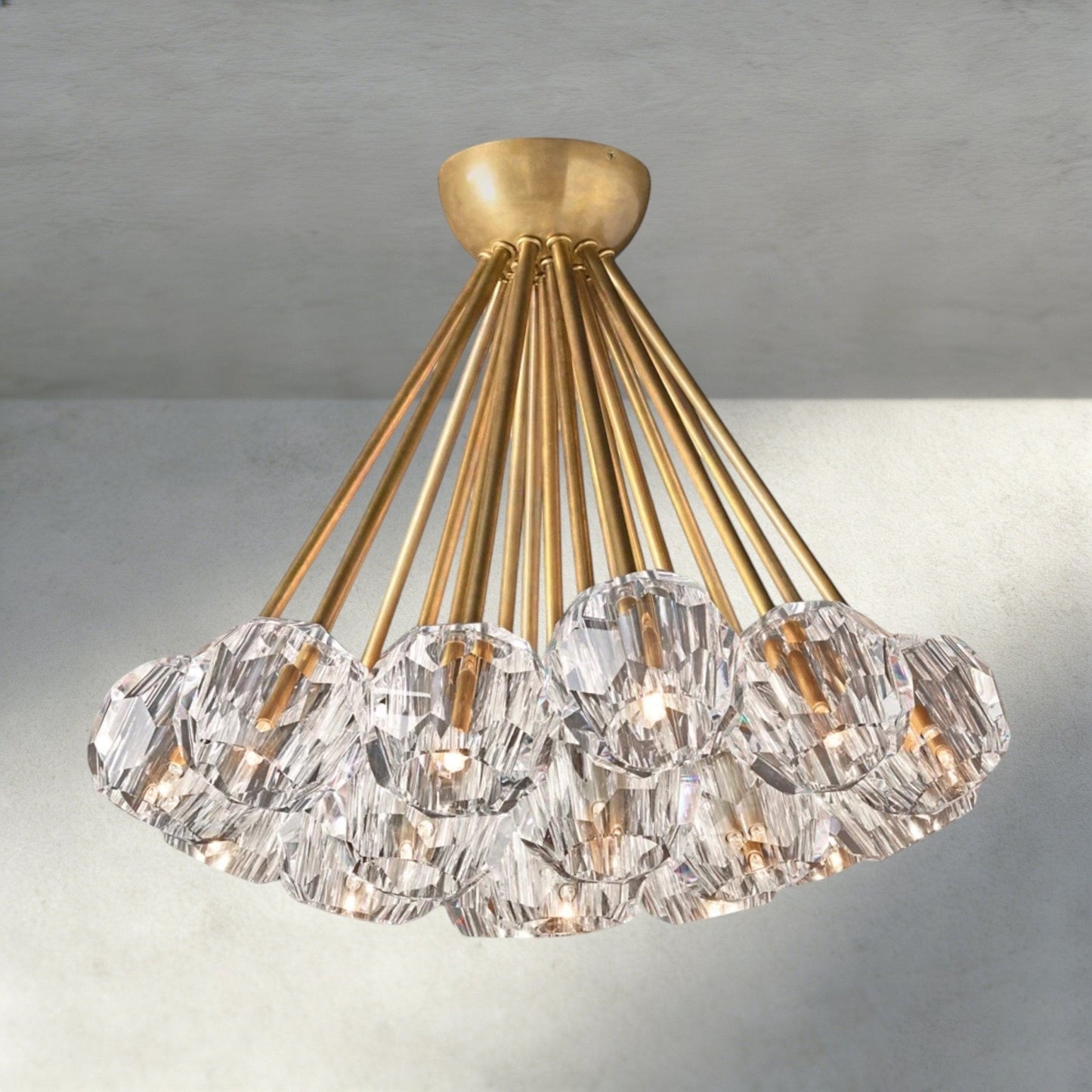 Beula De Clear/ Smoke Cristal Flushmount 24" - GILDLAMPS