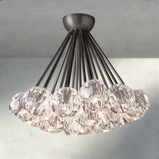 Beula De Clear/ Smoke Cristal Flushmount 24" - GILDLAMPS