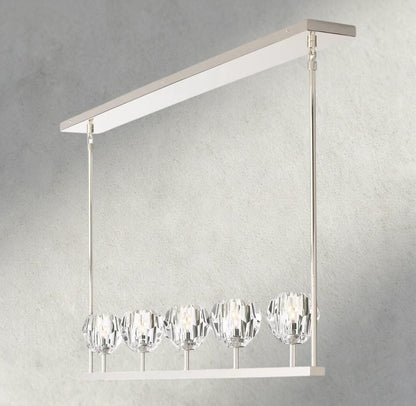 Beula De Cristal Clear Glass Linear Chandelier 48", 60" - GILDLAMPS