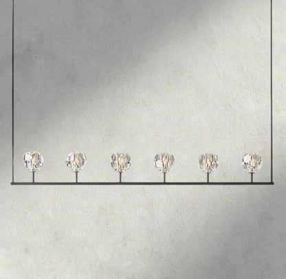 Beula De Cristal Clear Glass Linear Chandelier 48", 60" - GILDLAMPS