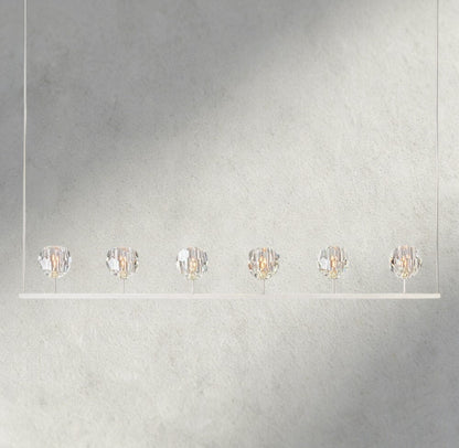 Beula De Cristal Clear Glass Linear Chandelier 48", 60" - GILDLAMPS