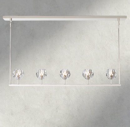 Beula De Cristal Clear Glass Linear Chandelier 48", 60" - GILDLAMPS