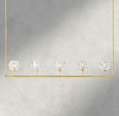 Beula De Cristal Clear Glass Linear Chandelier 48", 60" - GILDLAMPS