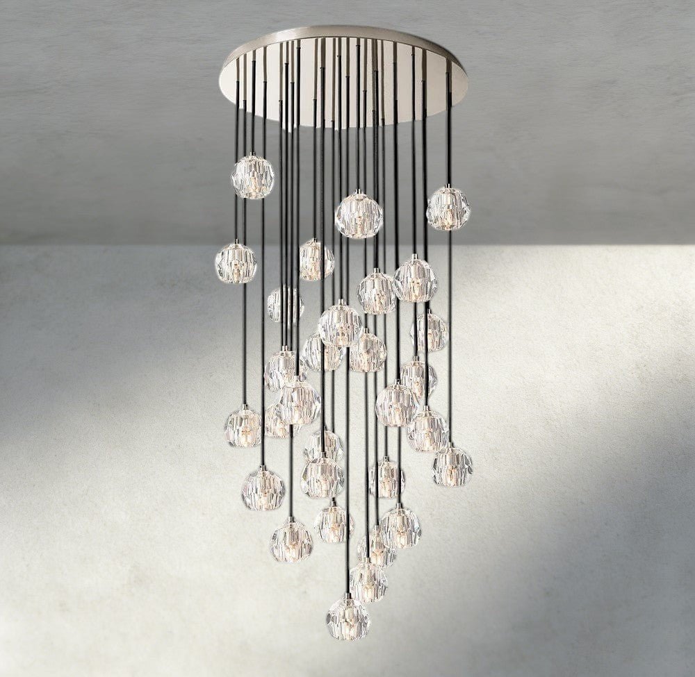 Beula De Cristal Clear/ Smoke Glass Round Cluster Chandelier 14", 19", 24", 30", 40" - GILDLAMPS