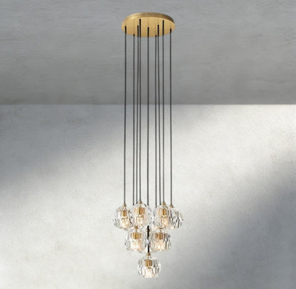 Beula De Cristal Clear/ Smoke Glass Round Cluster Chandelier 14", 19", 24", 30", 40" - GILDLAMPS
