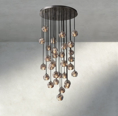 Beula De Cristal Clear/ Smoke Glass Round Cluster Chandelier 14", 19", 24", 30", 40" - GILDLAMPS