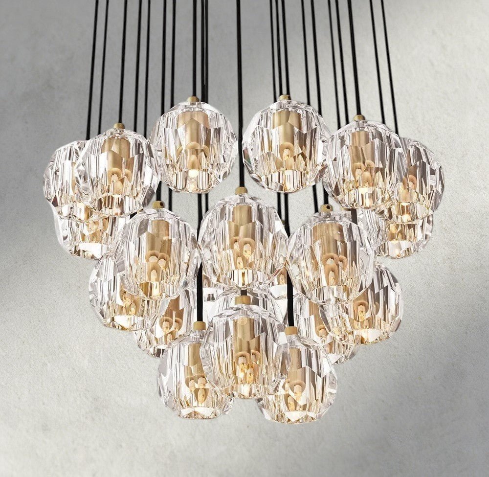 Beula De Cristal Clear/ Smoke Glass Round Cluster Chandelier 14", 19", 24", 30", 40" - GILDLAMPS