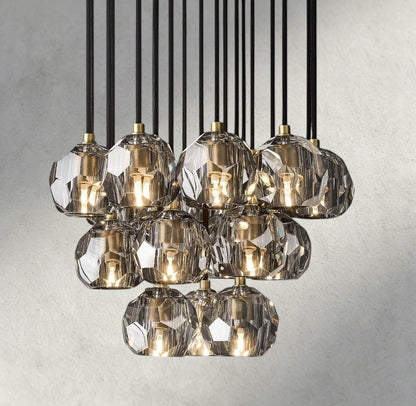 Beula De Cristal Clear/ Smoke Glass Round Cluster Chandelier 14", 19", 24", 30", 40" - GILDLAMPS