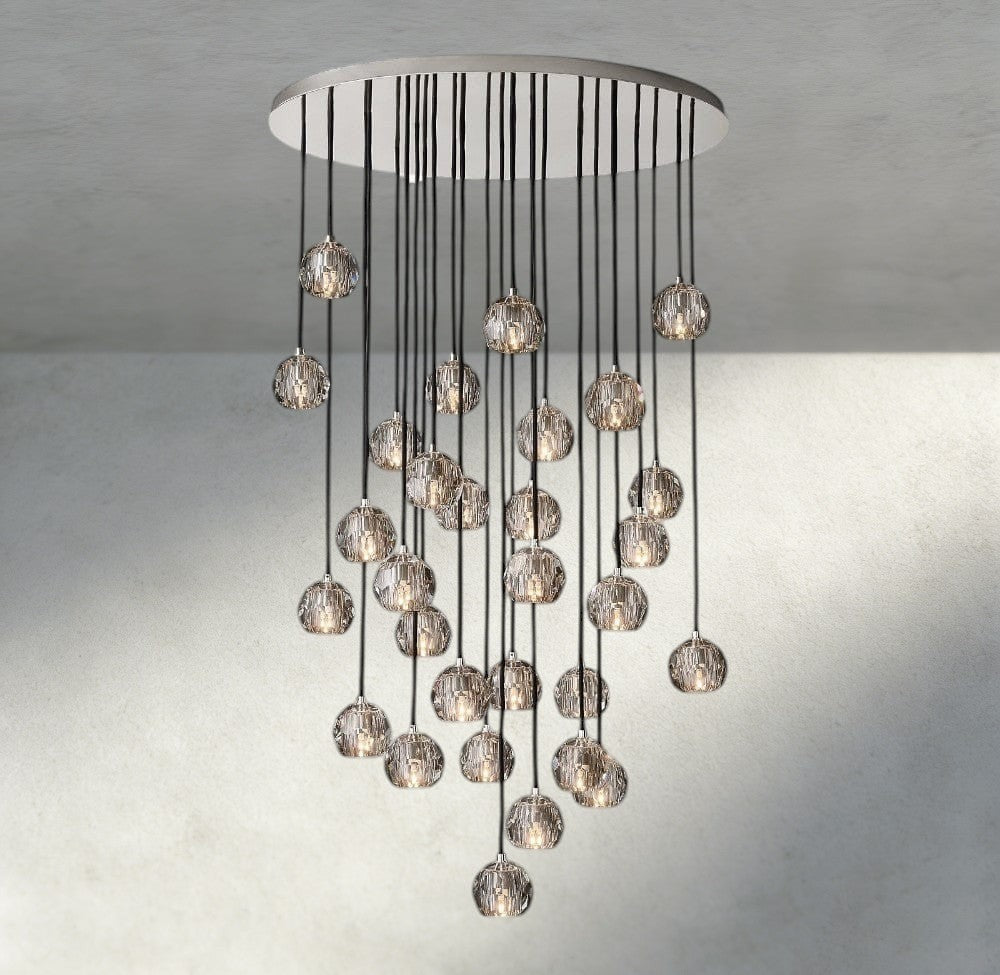 Beula De Cristal Clear/ Smoke Glass Round Cluster Chandelier 14", 19", 24", 30", 40" - GILDLAMPS