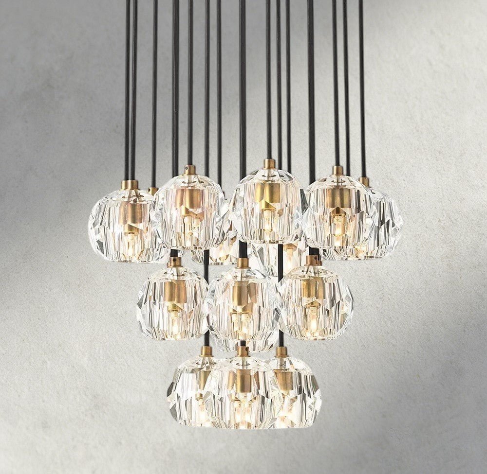 Beula De Cristal Clear/ Smoke Glass Round Cluster Chandelier 14", 19", 24", 30", 40" - GILDLAMPS