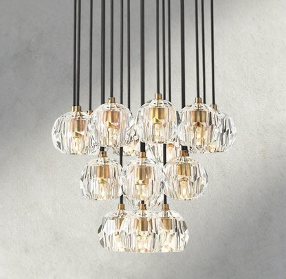 Beula De Cristal Clear/ Smoke Glass Round Cluster Chandelier 14", 19", 24", 30", 40" - GILDLAMPS