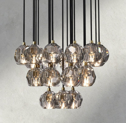Beula De Cristal Clear/ Smoke Glass Round Cluster Chandelier 14", 19", 24", 30", 40" - GILDLAMPS